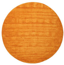  Handloom - Oranje Vloerkleed Ø 300 Modern Rond Geel/Oranje/Lichtbruin Groot (Wol, India)