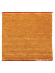  Wol Vloerkleed 250X250 Handloom Fringes Oranje Vierkant Vloerkleed Groot Vloerkleed 