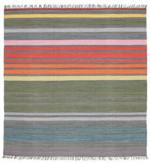  Rainbow Stripe - Multicolor Vloerkleed 200X200 Echt Modern Handgeweven Vierkant Multicolor (Katoen, )