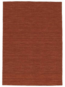  Kelim Loom - Roestkleur Vloerkleed 200X300 Echt Modern Handgeweven Donkerrood (Wol, India)