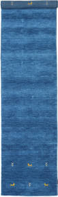  Gabbeh Loom Two Lines - Blauw Vloerkleed 80X350 Modern Tapijtloper Blauw (Wol, )