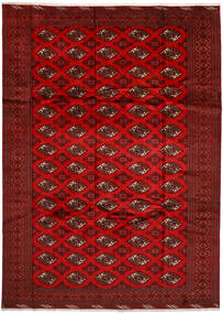  240X336 Turkaman Vloerkleed Handgeknoopt Vloerkleed Donkerrood/Rood Perzië/Iran 