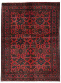  Afghan Khal Mohammadi Vloerkleed 149X200 Echt Oosters Handgeknoopt Zwart/Donkerrood (Wol, Afghanistan)
