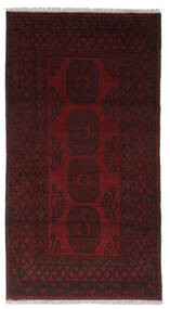  Afghan Vloerkleed 102X190 Echt Oosters Handgeknoopt Zwart/Wit/Creme (Wol, Afghanistan)