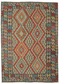  Kelim Afghan Old Style Vloerkleed 179X246 Echt Oosters Handgeweven Donkergroen/Donkerbruin (Wol, Afghanistan)