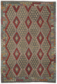  Kelim Afghan Old Style Vloerkleed 203X299 Echt Oosters Handgeweven Donkerbruin/Zwart (Wol, Afghanistan)