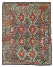 Kelim Afghan Old Style Vloerkleed Vloerkleed 154X193 Bruin/Zwart (Wol, Afghanistan)