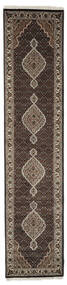 Echt Vloerkleed Tabriz Royal Vloerkleed 82X370 Tapijtloper Zwart/Bruin ( India)