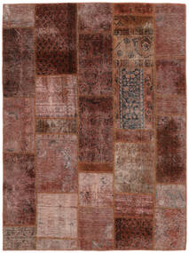 Handgeknoopt Patchwork - Persien/Iran 153X205 Vintage Perzisch Wol Vloerkleed Donkerrood/Bruin Klein Vloerkleed 