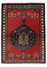  Hamadan Vloerkleed 110X150 Echt Oosters Handgeknoopt Zwart/Donkerrood (Wol, Perzië/Iran)