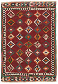 148X212 Kelim Vintage Vloerkleed Vloerkleed Echt Oosters Handgeweven Zwart/Donkerrood (Wol, Perzië/Iran)