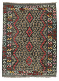  Kelim Afghan Old Style Vloerkleed 133X176 Zwart/Bruin 