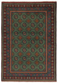  Afghan Vloerkleed 123X177 Echt Oosters Handgeknoopt Zwart/Donkerbruin (Wol, Afghanistan)
