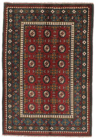  Afghan Fine Vloerkleed 103X150 Echt Oosters Handgeknoopt Zwart/Donkerrood (Wol, )