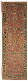  Antiek Sarough Ca. 1900 Vloerkleed 125X385 Echt Oosters Handgeknoopt Tapijtloper Donkerbruin/Bruin (Wol, Perzië/Iran)