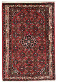 Asadabad Vloerkleed 103X150 Zwart/Donkerrood (Wol, Perzië/Iran)