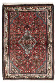  Perzisch Hamadan Vloerkleed 100X142 Zwart/Donkerrood 