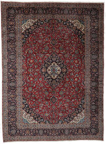  300X410 Keshan Vloerkleed Handgeknoopt Vloerkleed Zwart/Donkerrood Perzië/Iran 