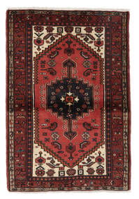  Perzisch Hamadan Vloerkleed 104X151 Zwart/Donkerrood (Wol, Perzië/Iran)