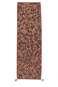  Kelim Afghan Old Style Vloerkleed 91X288 Echt Oosters Handgeweven Tapijtloper Wit/Creme/Donkerbruin (Wol, Afghanistan)