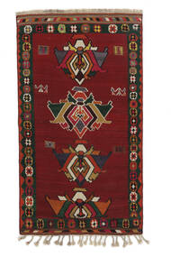  Oosters Kelim Vintage Vloerkleed Vloerkleed 136X241 Zwart/Donkerrood (Wol, Perzië/Iran)