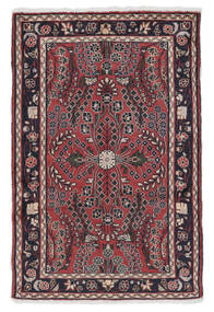  83X125 Lillian Vloerkleed Handgeknoopt Vloerkleed Zwart/Donkerrood Perzië/Iran 