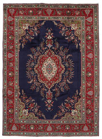  Tabriz Vloerkleed 256X348 Perzisch Wol Vloerkleed Zwart/Donkerrood Groot Vloerkleed 