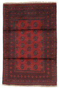  Afghan Fine Vloerkleed 99X150 Wol Zwart/Donkerrood Klein 