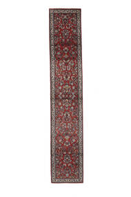  71X379 Sarough Vloerkleed Handgeknoopt Tapijtloper Vloerkleed Donkerrood/Zwart Perzië/Iran 