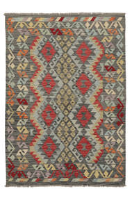  142X202 Kelim Afghan Old Style Vloerkleed Donker Geel/Zwart Afghanistan 