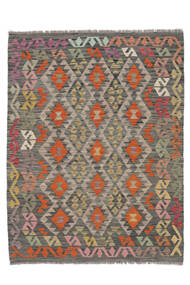  Kelim Afghan Old Style Vloerkleed 149X196 Echt Oosters Handgeweven Donkerbruin/Wit/Creme/Zwart (Wol, Afghanistan)