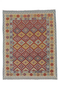  Kelim Afghan Old Style Vloerkleed 185X233 Echt Oosters Handgeweven Donkerbruin/Wit/Creme (Wol, Afghanistan)