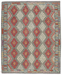  Kelim Afghan Old Style Vloerkleed 249X300 Echt Oosters Handgeweven Donkergroen/Zwart (Wol, Afghanistan)