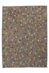  Kelim Afghan Old Style Vloerkleed 181X247 Echt Oosters Handgeweven Donkerbruin/Zwart/Wit/Creme (Wol, Afghanistan)
