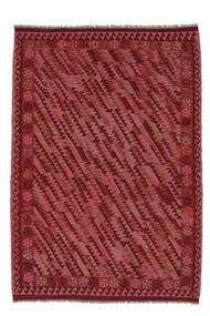  Kelim Afghan Old Style Vloerkleed 180X253 Echt Oosters Handgeweven Zwart/Donkerbruin/Donkerrood (Wol, Afghanistan)