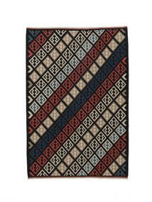  205X303 Kelim Fars Vloerkleed Handgeweven Vloerkleed Zwart/Bruin Perzië/Iran 