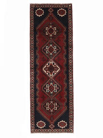  Perzisch Ghashghai Vloerkleed 102X303 Tapijtloper Zwart/Donkerrood (Wol, Perzië/Iran)