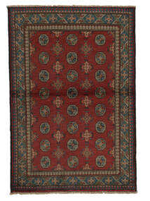  Afghan Fine Vloerkleed 100X150 Echt Oosters Handgeknoopt Zwart/Donkerrood (Wol, )