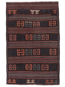 Afghan Vintage Kelim Vloerkleed 140X212 Echt Oosters Handgeweven Zwart/Donkerrood (Wol, )