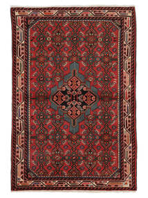  Oosters Hamadan Vloerkleed 100X150 Zwart/Donkerrood (Wol, Perzië/Iran)