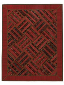 155X197 Kelim Patchwork Vloerkleed Modern Donkerrood/Zwart (Wol, Perzië/Iran)