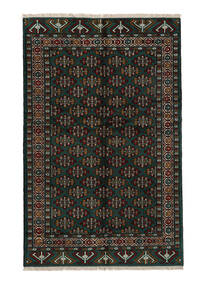 Turkaman Vloerkleed Vloerkleed 155X244 Zwart/Donkerrood (Wol, Perzië/Iran)