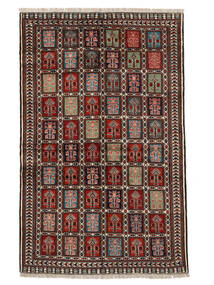Turkaman Vloerkleed Vloerkleed 152X239 Zwart/Donkerrood (Wol, Perzië/Iran)