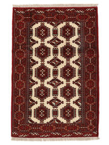  Perzisch Turkaman Vloerkleed Vloerkleed 104X155 Zwart/Donkerrood (Wol, Perzië/Iran)