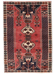 Shiraz Vloerkleed Vloerkleed 130X190 Zwart/Donkerrood (Wol, Perzië/Iran)