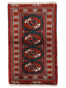  Turkaman Vloerkleed 60X100 Perzisch Wol Vloerkleed Zwart/Donkerrood Klein Vloerkleed 