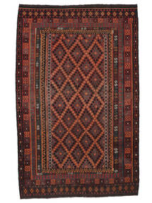 Kelim Maimane Vloerkleed Vloerkleed 265X416 Zwart/Donkerrood Groot (Wol, Afghanistan)