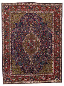 Tabriz Vloerkleed Vloerkleed 245X353 Zwart/Donkerrood (Wol, Perzië/Iran)
